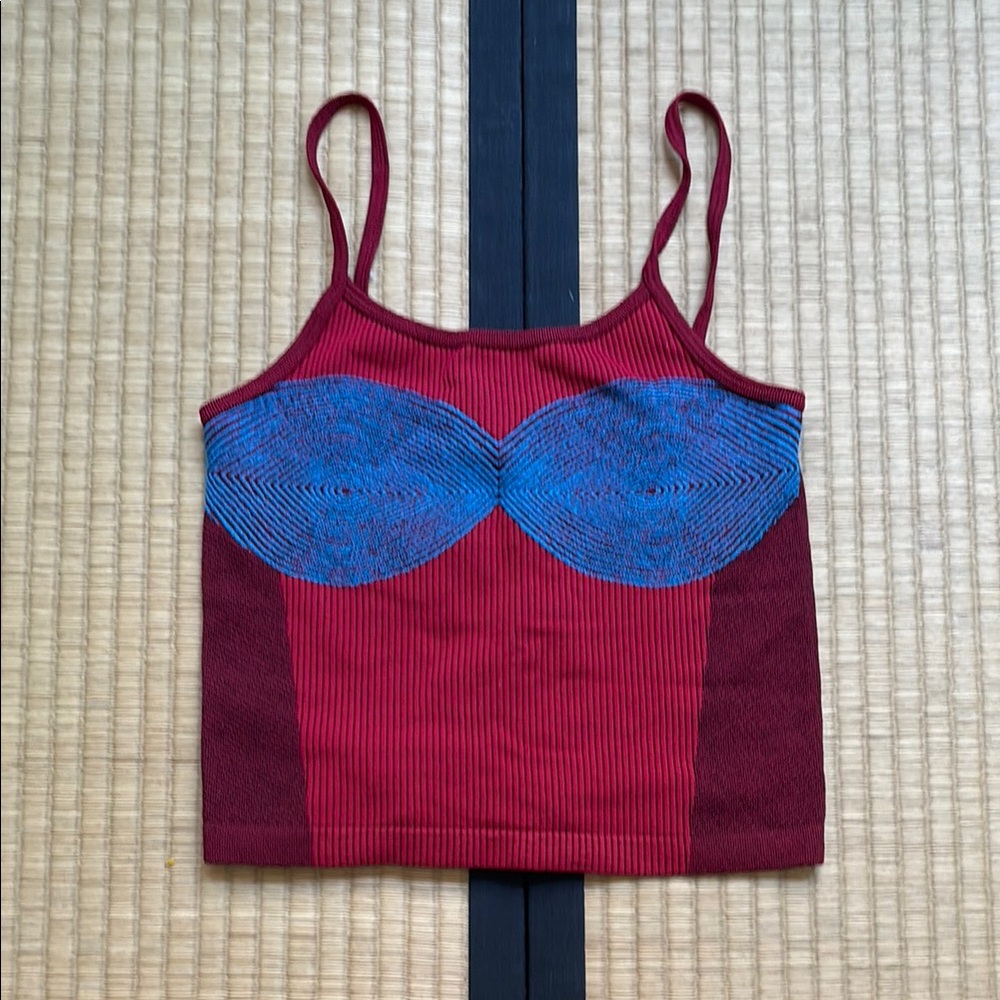 Red and Blue Strappy Top